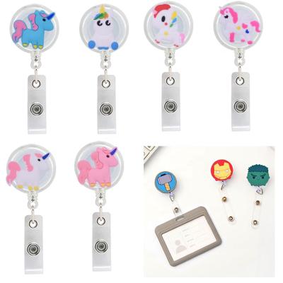 China Medical Accessories Lovely Cartoon Animals Reel Badge Nurse Working Watch Identification Badge Luxury Cute Colorful Retractable Medical Name Holder for sale