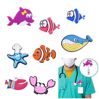 China Luxury Cute Marine Organism Style Retractable Cartoon Badge Holder ID Card Holder Reel Goods Clothe Accessories for sale