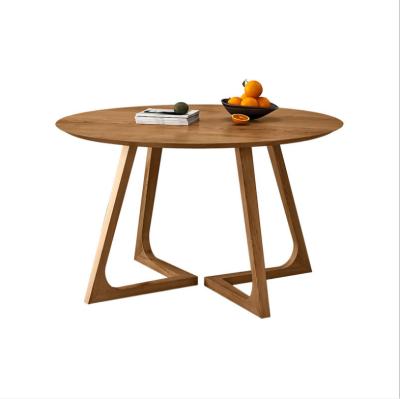 China Nordic Durable Modern Wooden Restaurant Table Round Bargaining Table Chair For 4 Person And 6 Person for sale