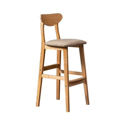 China Wholesale Receipt Durable Modern Single Chair Bar Chair High Milk Tea Shop Solid Wood Bar Stool for sale