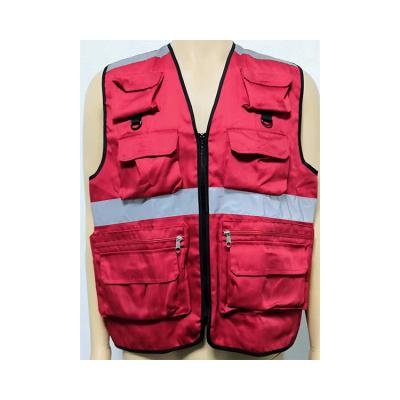 China High Quality LED FLASH Safety 65%polyester 35%cotton 200gsm Reflective Vest OL-RV001 for sale