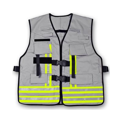 China FLASH LED Traffic Warning Road Clothes 65%polyester 35%cotton 220gsm Fluorescent Reflective Vest for sale