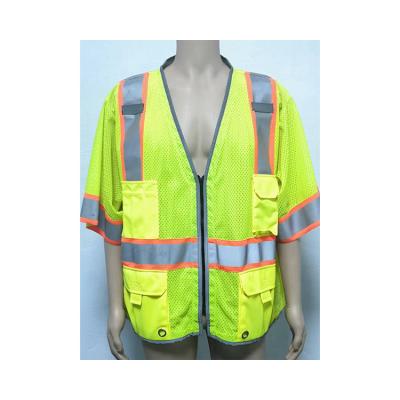 China LED Jackets INSTANT Water Repellent Safety 100%Polyester Mesh Reflective Vest OL-RV008 for sale