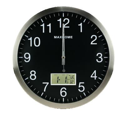 China Living Room Class 14 Inch Metal Radio Controlled Wall Clock 35X35X4.5cm for sale