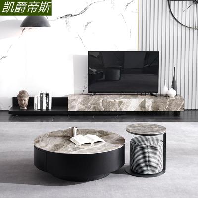 China Extendable TV Stand New Product Minimalism Slate Rock Center Table Italian Living Room Set for sale