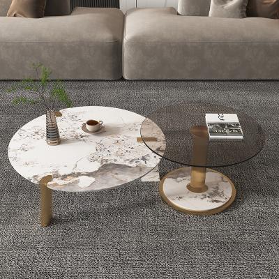 China Modern Luxury Rock Stone Center Tables Home Living Room Furniture Small And Large Glass Coffee Tables for sale