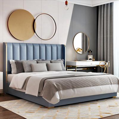 China Modern Luxury King Size Bed Leather Bedroom Furniture King Size Leather Bedroom Furniture for sale