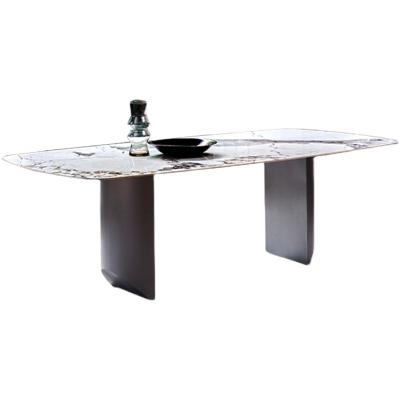 China Other Light Luxury Stone Rectangle Dining Table Top Home Marble Top Dining Table And Chairs for sale