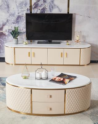 China Other Nordic Microfiber Leather Coffee Table Living Room TV Stand Cabinets With Drawers for sale