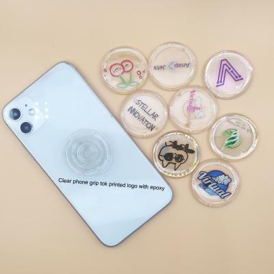 China 2021 Factory Wholesale Free Sample Waterproof Transparent Source Phone Griptok Holder With Logo Custom Stent Phone Holder For Smartphone for sale