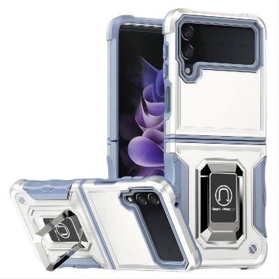 China 2022 Shockproof New 360 Ring Case Dinner Protect Phone To Cover Anti Drop Phone Case For Samsung Z Flip 3 for sale