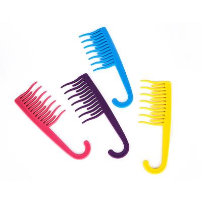 China Cheap Home/Salon/Bathroom Wide Brush 2021 New Design Private Label Plastic Hair Detangling Tooth Hook Comb For Long Thick Hair for sale