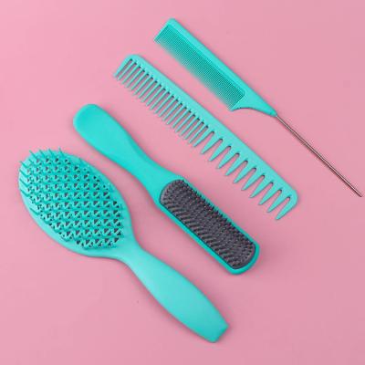 China Wholesale OEM Comfortable Support 4PCS Hollow Out Comb Hair Styling Sets Detangling Hair Brush for sale