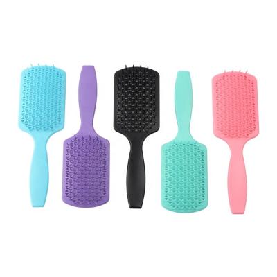 China Customized wholesale fashionable logo product high quality popular square shape comb scalp massage hollow comb for sale