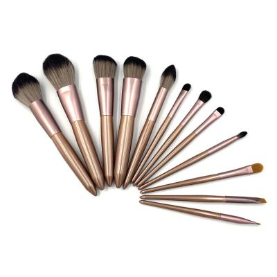 China Angular Blush 12pcs Eye Makeup Brushes Set Women Eyeshadow Powder Eyeliner Brush Kit Eyeshadow Blending Brush for sale