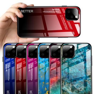 China Free Shipping Designer Gradient Tempered Glass Cell Phone Shockproof Hard Shockproof Case For iPhone for sale