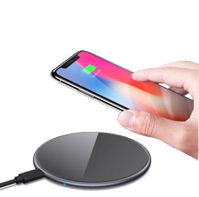 China Universal Mobile Phone Custom Logo 15W Led Light Type C Aluminum Alloy Qi Mobile Phone Fast Wireless Charger for sale