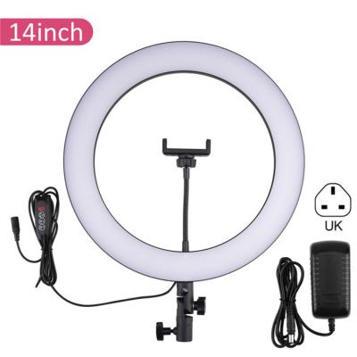 China Three Color Temperature 14 Inch 36cm Adjustable Live Stream Casting Makeup Selfie Ring Light With Tripod Stand for sale