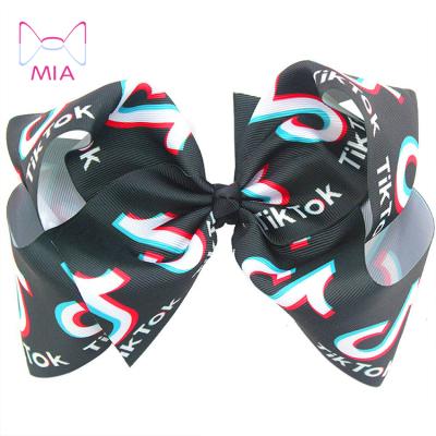 China European and American style 8 inch big tall tiktok girl boutique hair bows with clip hair accessories for kids for sale