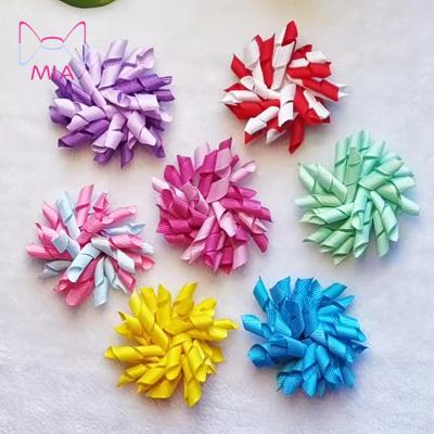 China 2.5 Inch Curly Ribbon Ponytail Hair Bow Sweet Joke Hair Bow For Toddler Kids Hair Accessories for sale