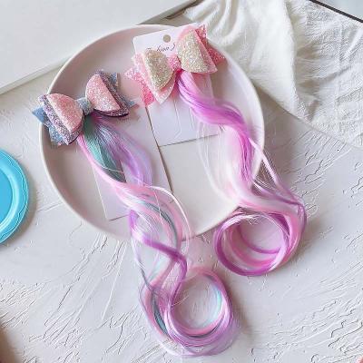 China European and American children's acrylic hair clip hair accessories border wig hair clips hairpin curly hair toy wig doll for sale