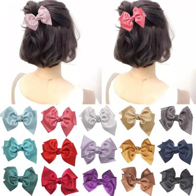 China Beautiful 4 inch girl hair bow headwear hair accessories 2153 soft gold silver silver glitter hair clip weft for sale