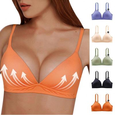 China UB1204 Fashion Antibacterial Wholesale Plus Size Push Up Bra One Piece Gather Bra Girls Seamless Teen Bra With Stripe Pattern for sale