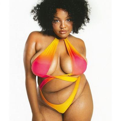 China Wholesale K5056 Breathable Plus Size Swimwear For Brazilian Fat Woman One Piece Women 2022 Swimsuit Custom Made Sexy Plus-size Bikini for sale