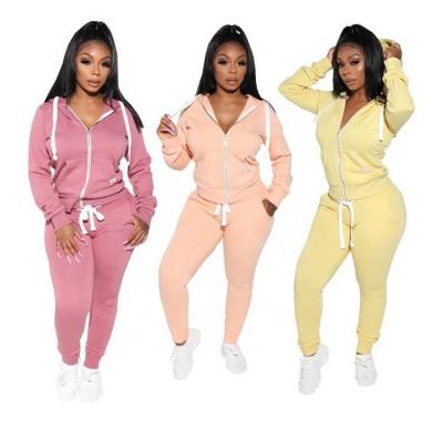 China Breathable Ladies Lounge Wear Sets Solid Color Yoga Fitness Pants 2 Piece Lounge Women Crop Top Jogger Set Women Fall Clothes for sale