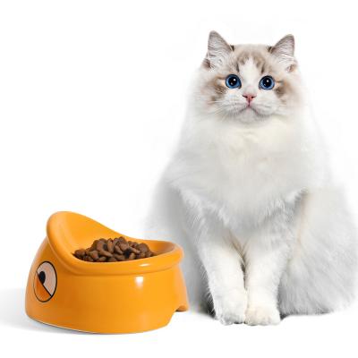 China Funny Non-automatic Water Main Bowl Ceramic Pet Fish Cartoon Cat Food Bowl for sale