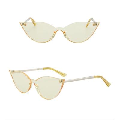 China Fashion Sunglasses 8007 2021 Retro Small Frame Cat Eye Metal Sunglasses For Women Men New Style Classic for sale