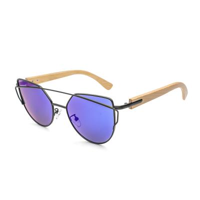 China Fashion sunglasses designer shades famous brands cat eye sunglasses glass sunglass bamboo 1585 for sale