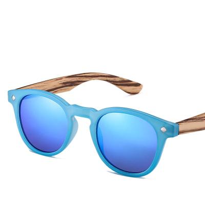 China Fashion Sunglasses 1003 Boys Girls Wooden Glass Sun Glasses 2021 Kid Child Bamboo Sun Glasses for sale