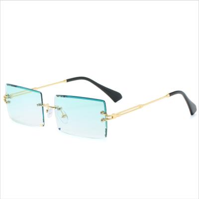 China Fashion Sunglasses Sell 2020 Newest 2021 Wholesale Square Sun Glass Women Fashion Rimless Hot Sale Luxury Sunglasses for sale