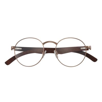 China For Reading Glasses 90801 Wholesale Small Round Blue Light Optical Men Wooden Glasses Frames for sale