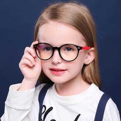 China TPEE Flexible Round Blue Light Anti Blocking Kids Children Gaming Computer Glass Frame Glasses for sale