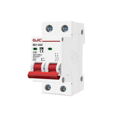 China QJC BD1-63Z 500V DC Residual Current Mini Circuit Breaker 6KA Miniature Circuit Breaker for sale