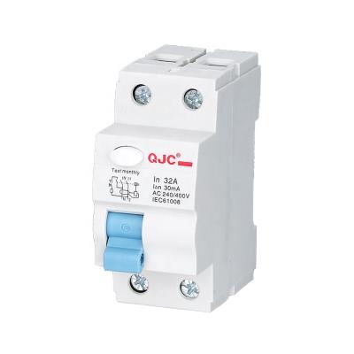 China QJC 2 Factory Direct Sales Magnetic Residual Current Pole 63A AC Circuit Breaker RCCB 6KA for sale