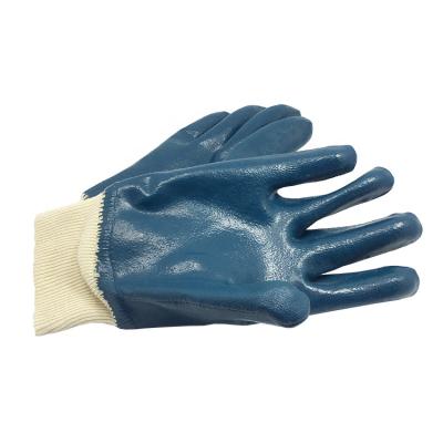 China Anti-impact hot sale cotton tank top resistant nitrile fully coated high quality knit wrist gloves en388 nitrile for sale