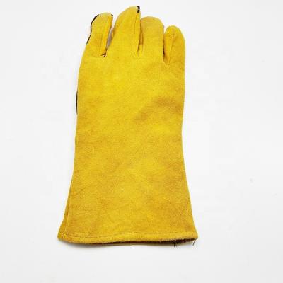 China Anti-impact 30/35/40 cm Leather Welding Gloves Cow Work Cut Resistant Working Gloves / Welding Gloves for sale