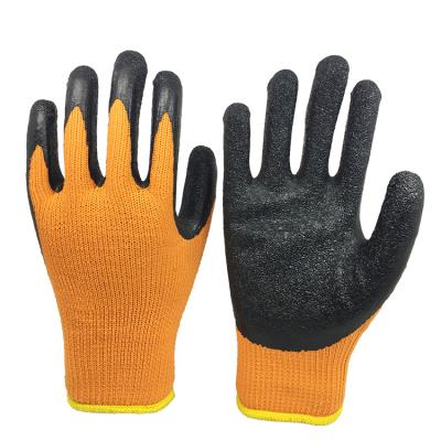 China Anti-impact 7g Cotton Shell Napping Lining Latex Crinkle Coated Ply Winter Safety Work Glove for sale