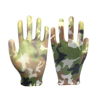 China Anti-impact 13G Flower Safety Work Colorful PU Garden Floral Printing Working Gloves for sale