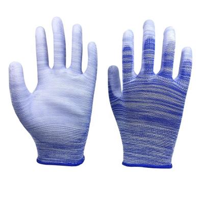 China Cheap Anti-impact Zebra 13G Polyester With PU Palm Coated Worker Safety Gloves Factory CE for sale