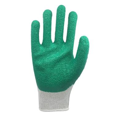 China 10g 2thread Polycotton Latex Work Gloves Safety Anti-Slip Gloves for sale