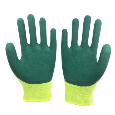 China Anti-Slip Polyester Shell Palm Latex Foam Coated Working Industrial Gloves for sale