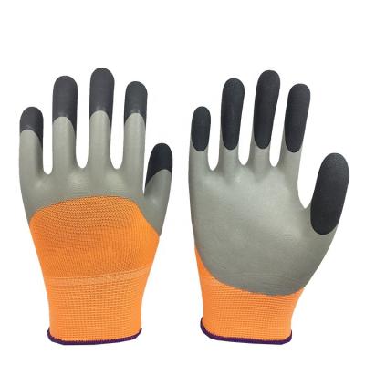 China Polyester Anti-Slip Coating Double DIP Latex Foam Coated Work / Safety Gloves for sale