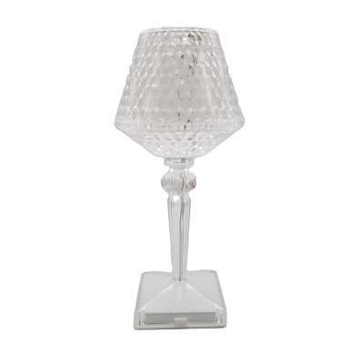 China 2022 modern decorative modern wine glass shape crystal led table lamp for bedroom for sale