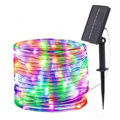 China Best Price RGB String Light 30M Transparent LED Tube Light Bar Solar Christmas Light Outdoor Solar Chip for sale