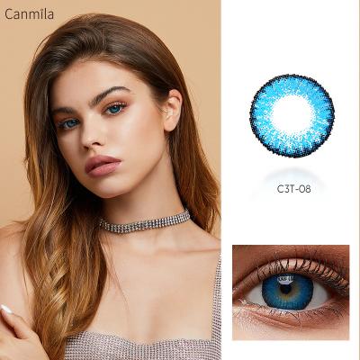 China HAMA Canmila 14mm Diameter Fashion Eye Colored Blue Soft Annual Contact Lenses for sale