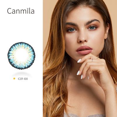 China HAMA C3T-03 big logo eye not colored non perception picthy blue contact lens for sale